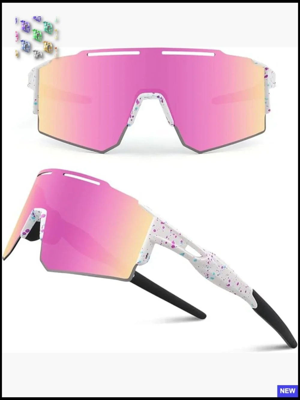 Polarized Sports Sunglasses with 3 Interchangeable Lenses Cycling Baseball